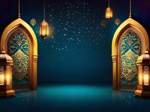 Photo ramadan eid mubarak islamic background generated by ai