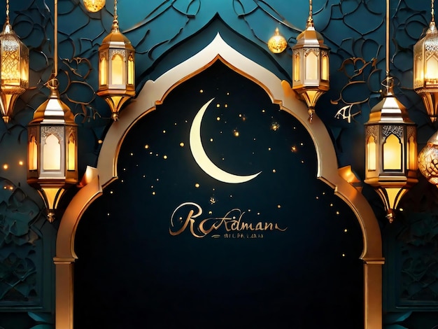 Ramadan eid mubarak islamic background generated by AI