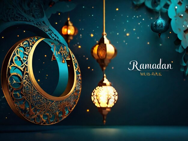 Foto ramadan eid mubarak sfondo islamico generato da ai