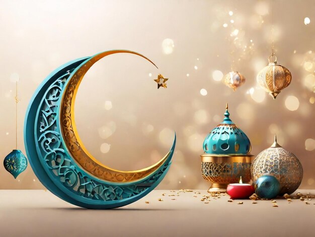 Photo ramadan eid mubarak islamic background generated by ai