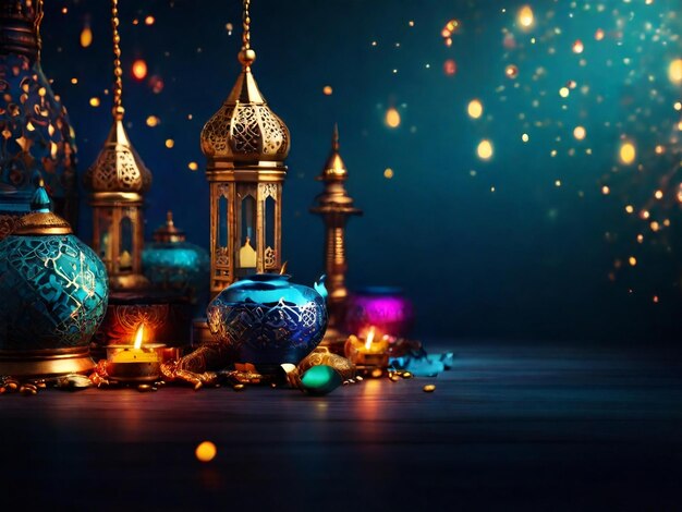 Foto ramadan eid mubarak sfondo islamico generato da ai