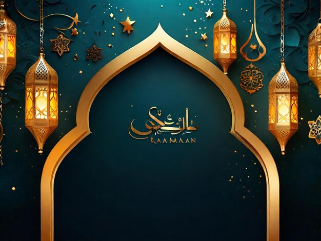 Photo ramadan eid mubarak islamic background generated by ai