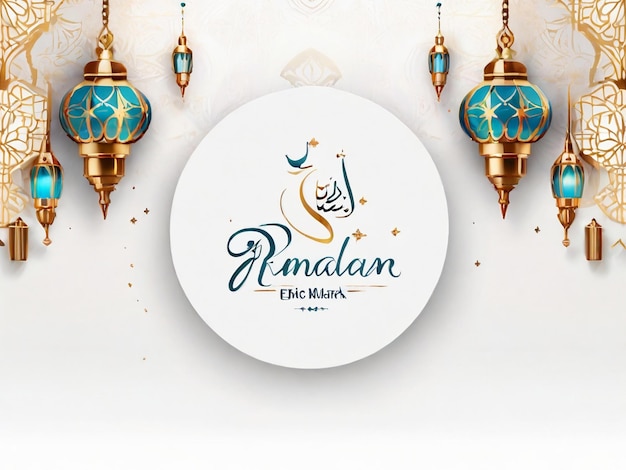 Photo ramadan eid mubarak islamic background generated by ai