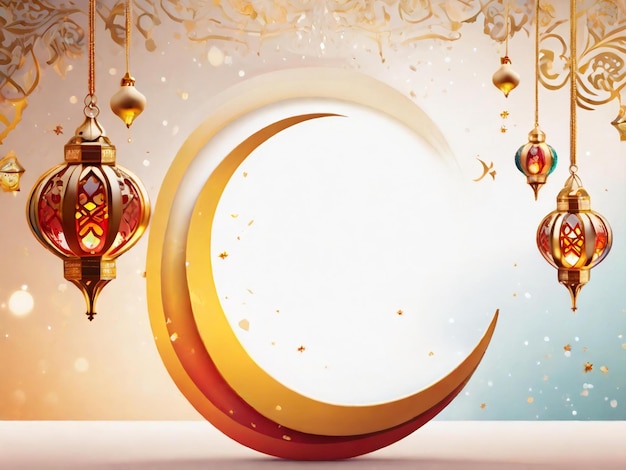 Foto ramadan eid mubarak sfondo islamico generato da ai