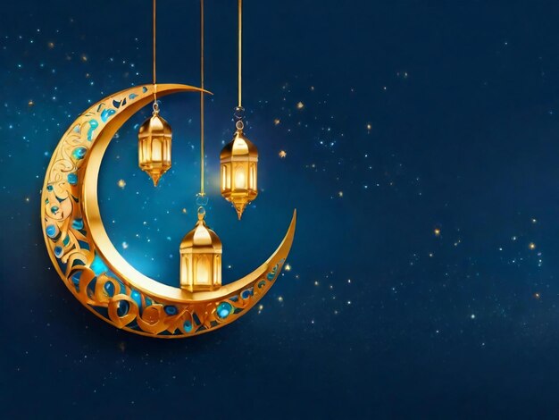 Ramadan eid mubarak islamitische achtergrond gegenereerd door AI