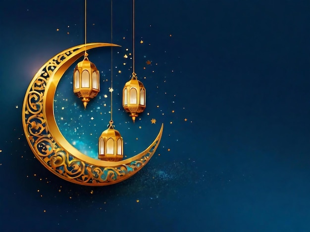 Ramadan eid mubarak islamitische achtergrond gegenereerd door AI