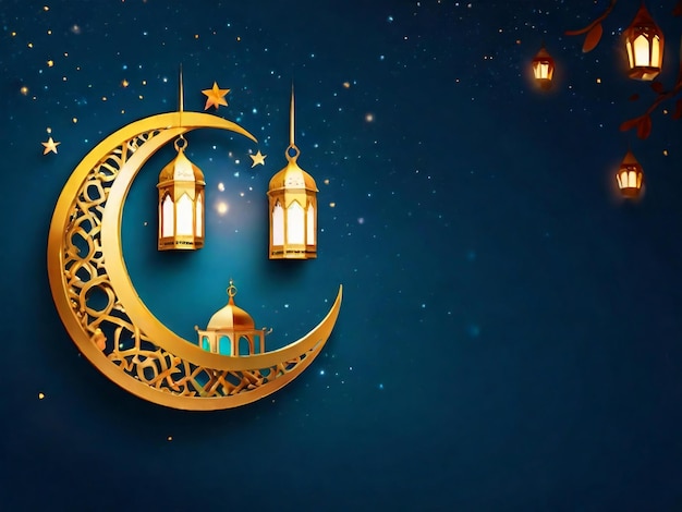 Ramadan eid mubarak islamitische achtergrond gegenereerd door AI