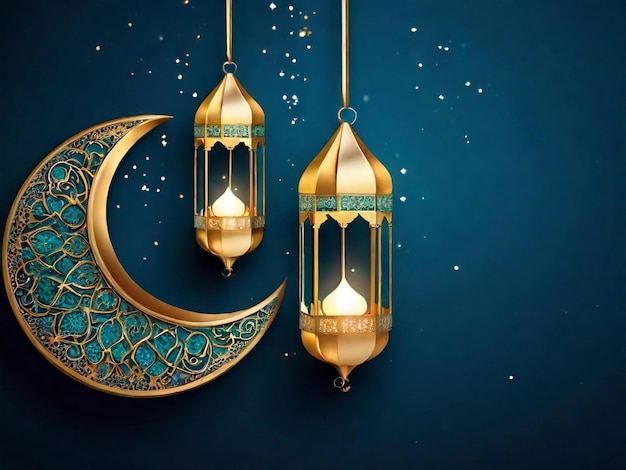 Ramadan eid mubarak islamitische achtergrond gegenereerd door AI