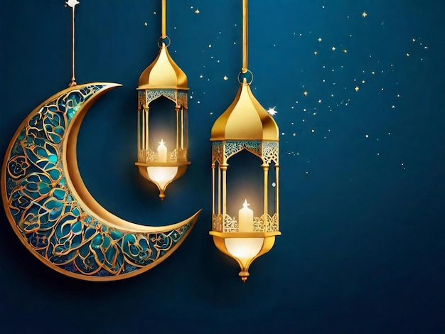 Foto ramadan eid mubarak islamitische achtergrond gegenereerd door ai