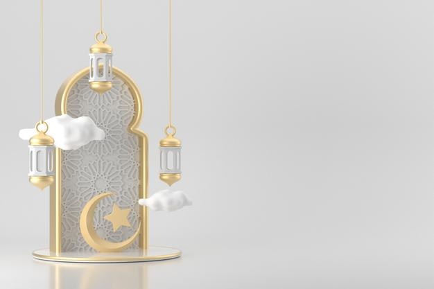 Ramadan en Eid islamitische achtergrond met een lege ruimte