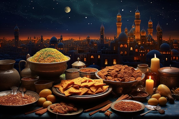 Ramadan Feast Under Moonlight