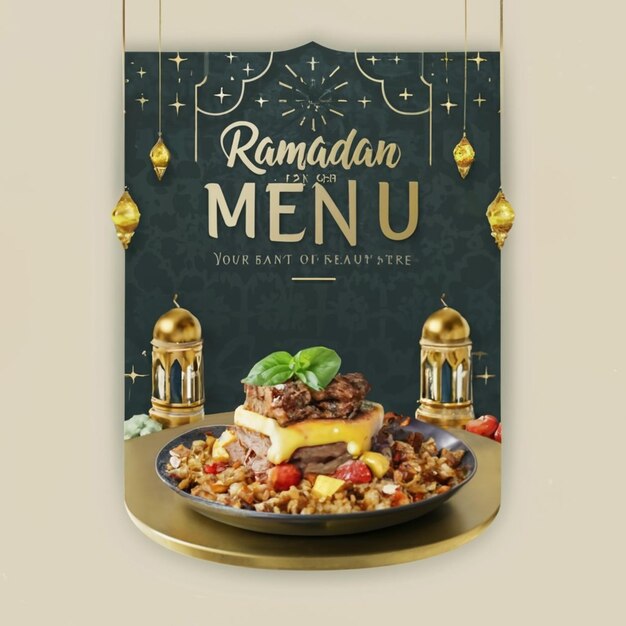 Photo ramadan food menu social media post template design ai generated