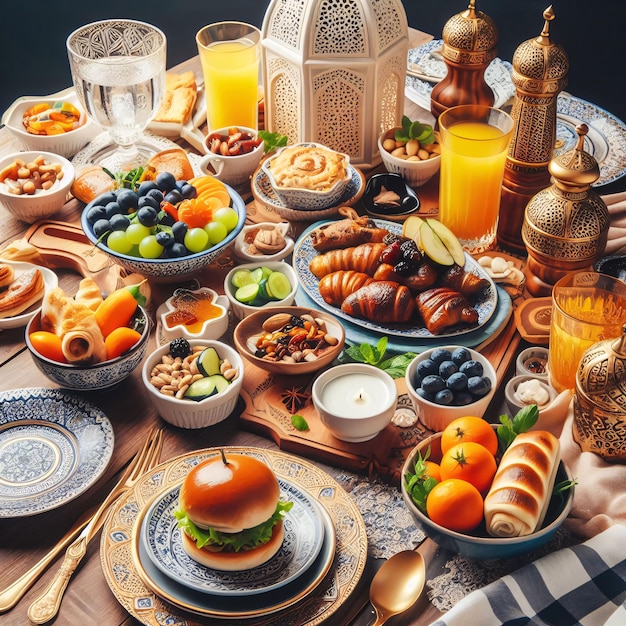 Foto alimenti del ramadan per l'iftar