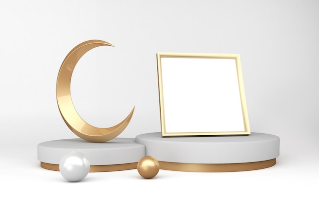 Ramadan Frame Voorzijde Op Witte Achtergrond