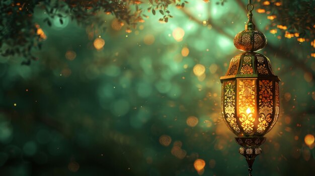 Ramadan Green Gold Theme Background