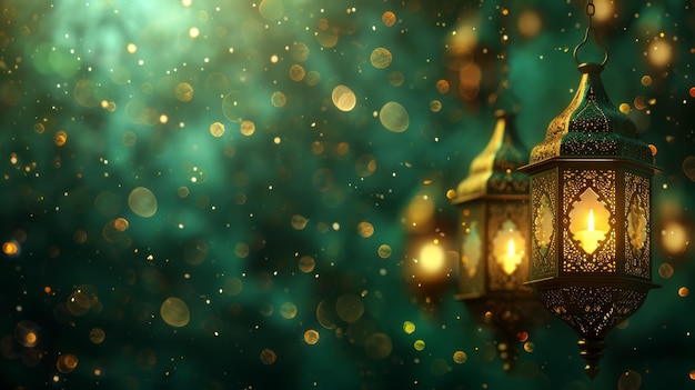 Ramadan Green Gold Theme Background