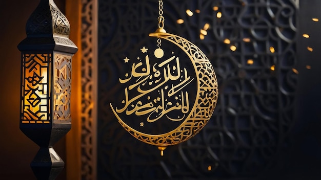 Foto cartella di auguri del ramadan su sfondo blu illustrazione vettoriale