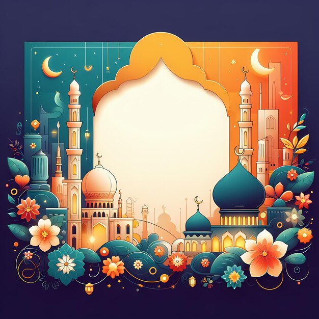 Ramadan greeting cards or poster with attractive design color and details