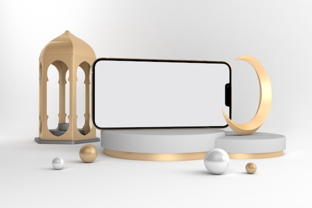 Ramadan Horizontal Phone 13 Left Side In White Background