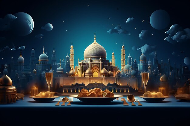 Ramadan iftar background design