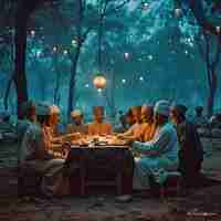 Photo ramadan ifter time with family generate ai