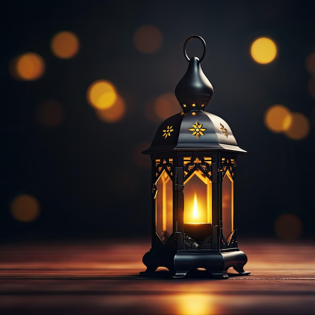 Ramadan in lantaarn datum achtergrond zwart