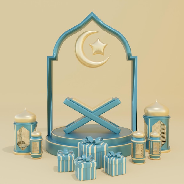 Ramadan Kareem 3D Koran Render