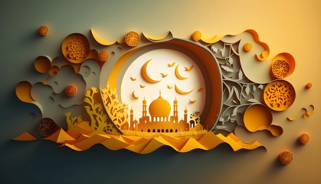 Ramadan Kareem 3d Papercut-moskee