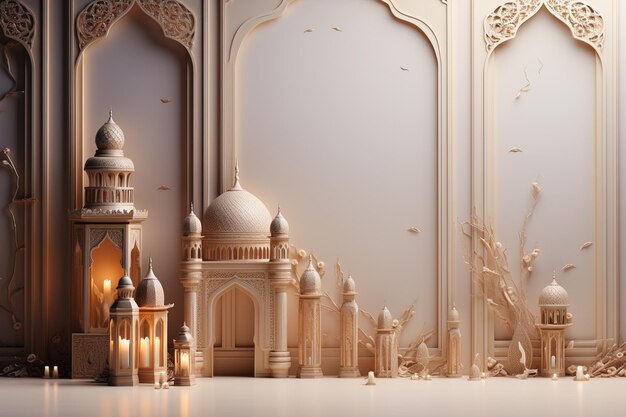 Ramadan Kareem achtergrond 3D-rendering 3d illustratie