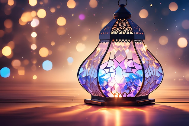 Ramadan kareem achtergrond islamitische lamp islamitische zonsondergang