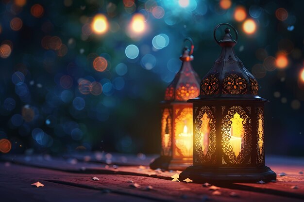 Ramadan Kareem achtergrond lantaarn voor Banner Copyspace poster