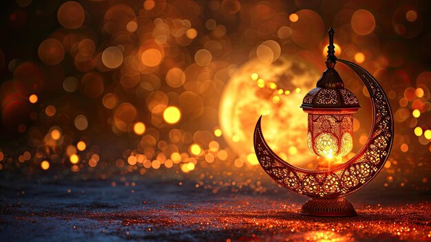 Ramadan Kareem achtergrond Ornamentele Arabische lantaarn met gloeiende kaars