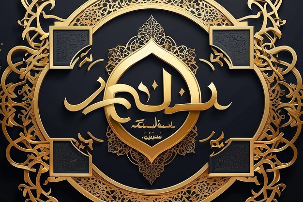 Ramadan kareem arabic golden banner