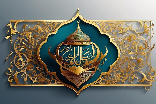 Ramadan kareem arabic golden banner