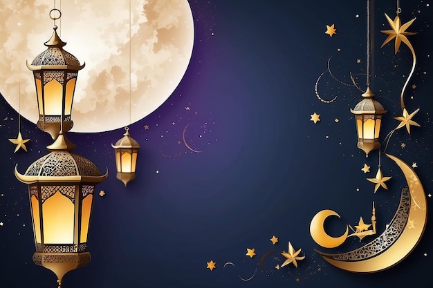 Photo ramadan kareem arabic lantern decoration background