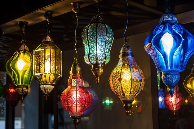 Ramadan kareem Arabische lantaarns en lampen grens
