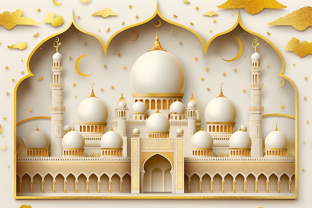 Ramadan kareem background on a bokeh lights design