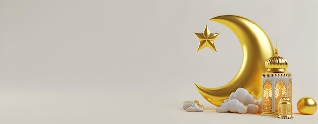 Ramadan Kareem background with Ramadan Lantern and Islamic Ornament for Ramadan sale banner