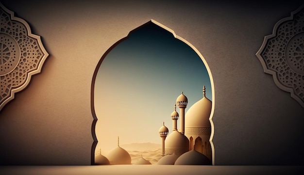 Ramadan Kareem backgroundMosque window