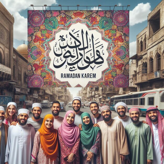 ramadan kareem banner met groeten