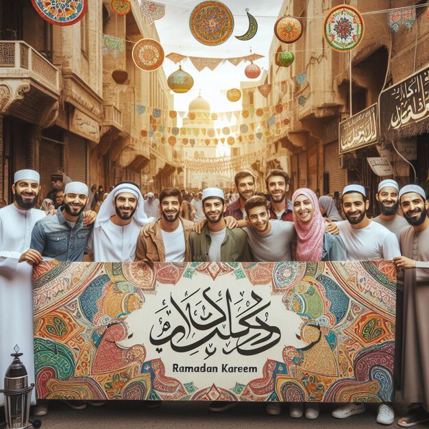 ramadan kareem banner with greeting