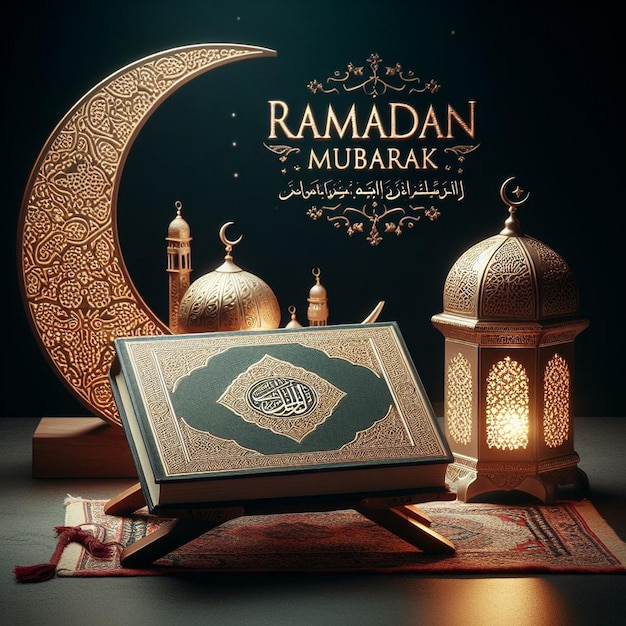 Ramadan Kareem banner with Holy Quran