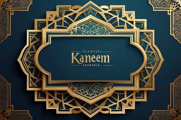 Photo ramadan kareem banner with islamic traditional vintage geometric pattern frame