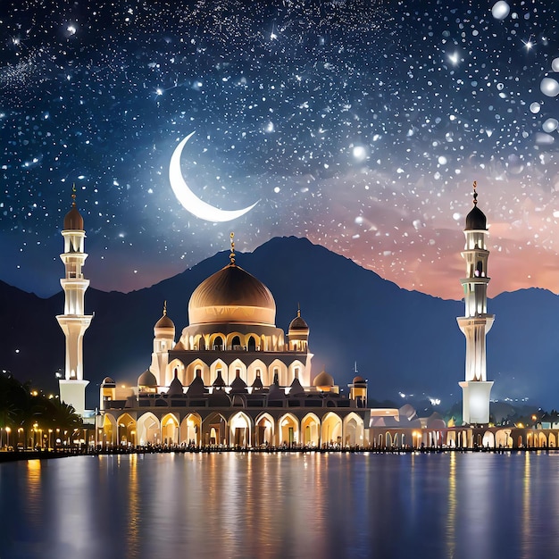Ramadan Kareem Creative Night Background