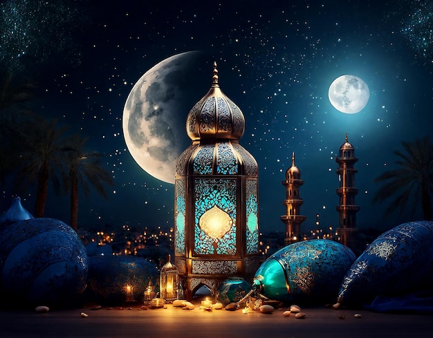 Ramadan Kareem Creative Night Background