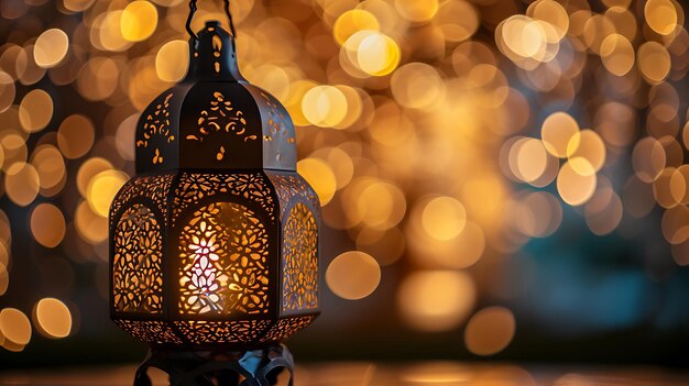 Ramadan Kareem decoraties Traditionele lantaarn met Koran Ramadan Begroeting achtergrond