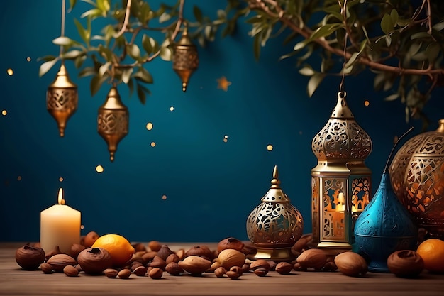 Ramadan Kareem decoratieve Arabische lampen achtergrond