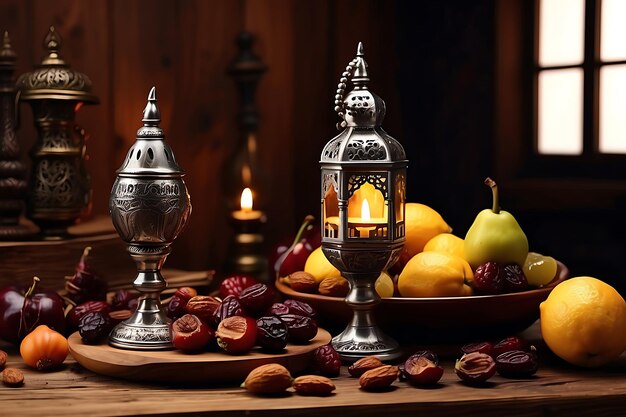 Ramadan Kareem decorative Arabic lamps Background