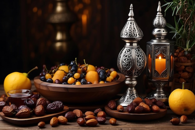 Ramadan Kareem decorative Arabic lamps Background