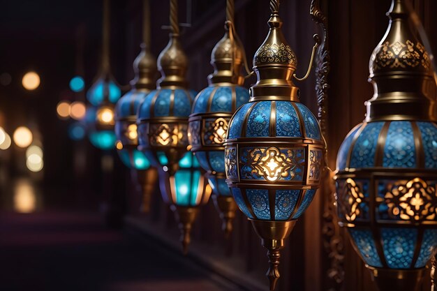 Ramadan Kareem decorative Arabic lamps Background